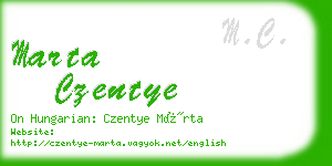 marta czentye business card